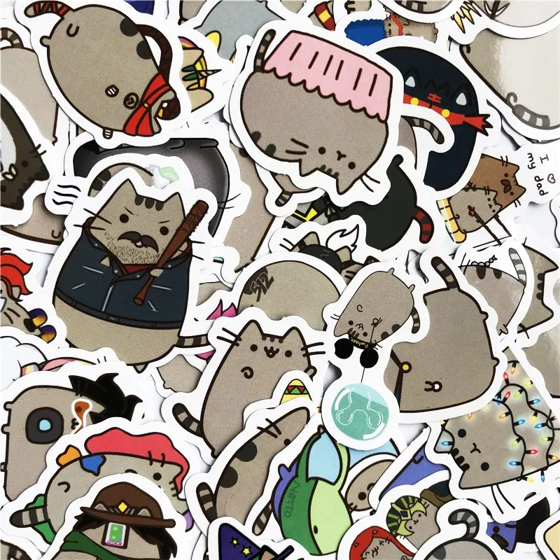 

100Pcs/Bag Cute Fat Cat Paper Stickers Scrapbooking for Diary Photo Album Decoration Kid's Stationery Stickers Label Sticker