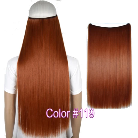 TOPREETY термостойкие B5 синтетические волосы 2" 60 см 100 г прямые эластичные невидимые провода наращивание волос Halo - Цвет: 119