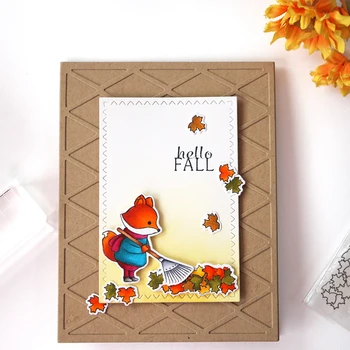 

"Hello Fall" Words Fox Animal Clear Silicone Stamp for DIY Scrapbooking Photo Album Decorative Card Making 4x6 inch New 2019
