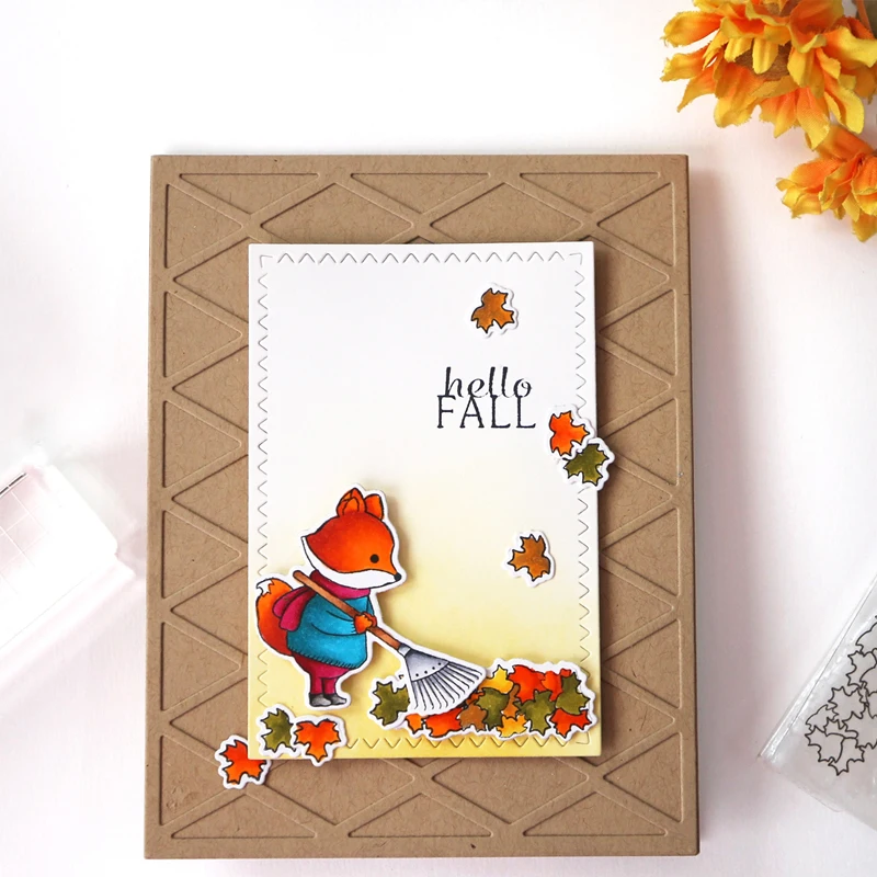 

"Hello Fall" Words Fox Animal Clear Silicone Stamp for DIY Scrapbooking Photo Album Decorative Card Making 4x6 inch New 2019