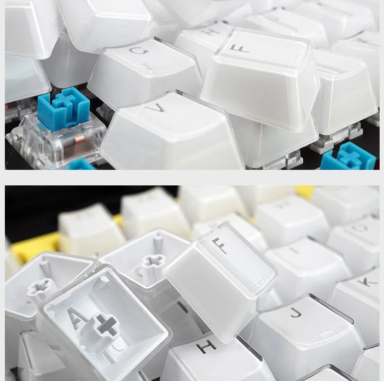 Модные PBT брелки для клавиатуры с подсветкой Doubleshot Gaming Led для Cherry Mx Outemu Crystal White 104 ключей с брелоком