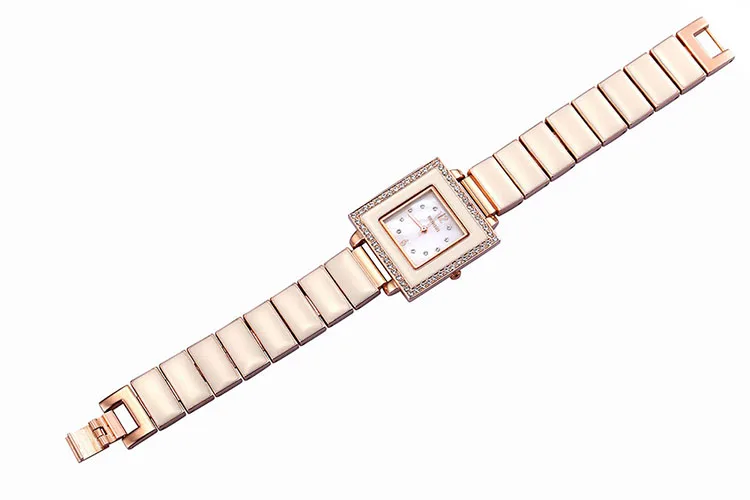 Бренд класса люкс продукт модные часы с кристаллами и бриллиантами из нержавеющей стали ремешок для часов простые деловые женские часы-браслет