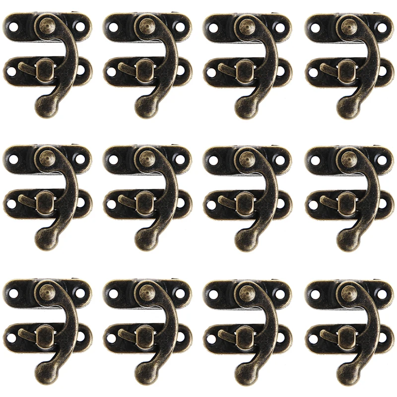 

12X Antique Decorative Jewelry Gift Wine Wooden Box Hasp Latch Hook + Screws Hot Dropshipping