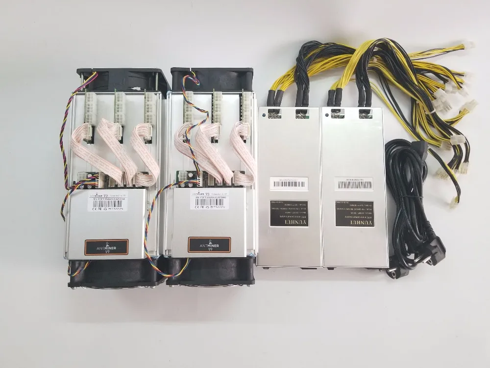 2 шт Asic Miner BITMAIN AntMiner V9 4 T/S с БП Bitcoin Miner Btc BCH Miner лучше, чем S5 S7 S9 S9i WhatsMiner M3 T9+ E9