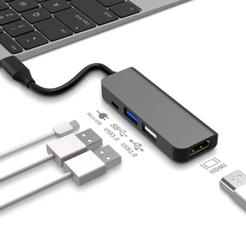 

10pcs/lot 4 in 1 USB-C Hub USB 3.1 Type C to 1080P HDMI Micro USB Hub for Macbook Pro