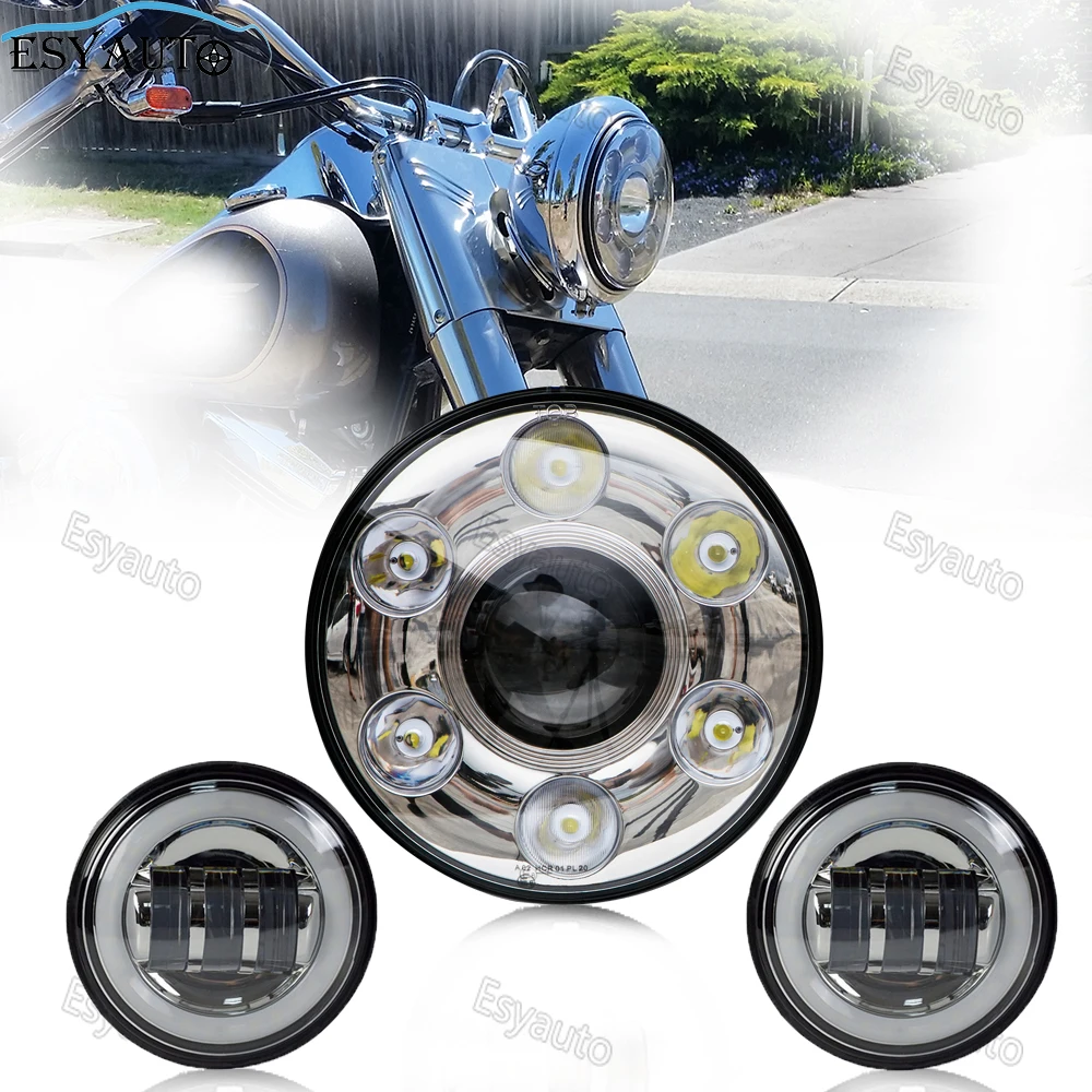 7 дюймовый светодиодный налобный фонарь H4/H13 проектор DRL 12V + 4 1/2 &quotВспомогательные