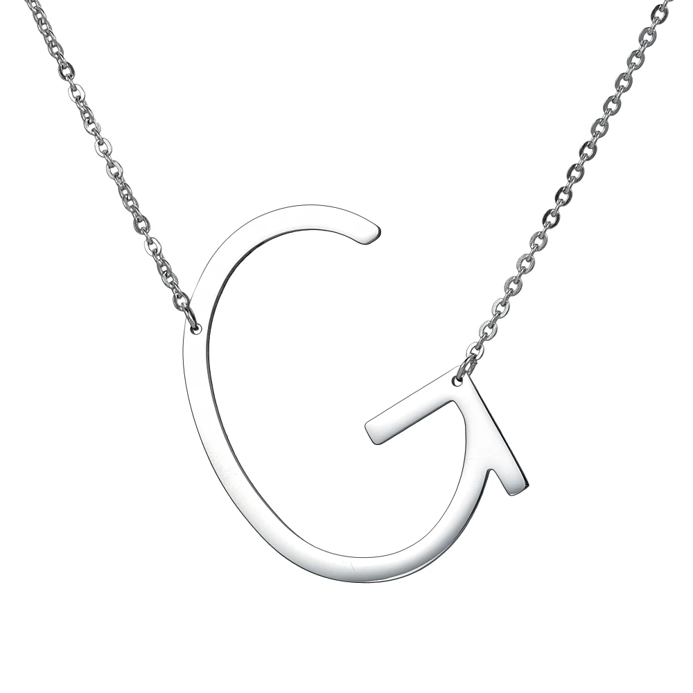 Ожерелье с буквами серебро от А до Z кулон из нержавеющей стали колье ожерелье цепочка на подарок