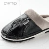Men's slippers Home Winter Indoor Warm Shoes Thick Bottom Plush  Waterproof Leather House slippers man Cotton shoes 2021 New 3