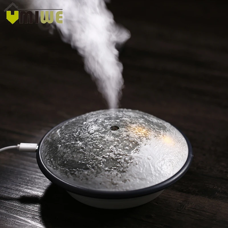 

Moon Shape Air Humidifier USB Mini Aromatherapy Whisper-Quiet Aroma Essential Oil Diffuser Purifier Fogger Mist Maker for Home