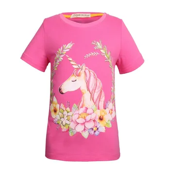 

Girls T-Shirts Cotton Summer Cotton Unicorn T-Shirt For Girls Toddler Girls Clothes Kids Tops Tees 3-8 Years Children Clothing