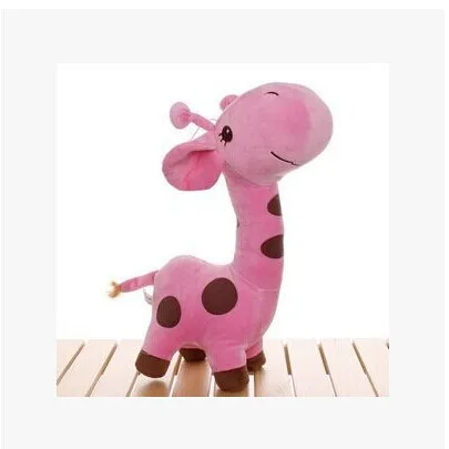 

small cute cartoon spots giraffe toys lovely pink giraffe plush doll birthday gift about 25cm