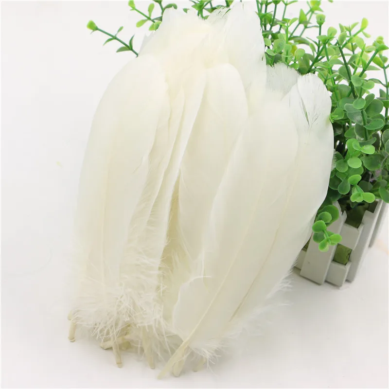 

Natural Ivory cream Feather Goose For Craft/ Hats/Floral Arrangement Material DIY Accessories 10-15cm/4-6 inch