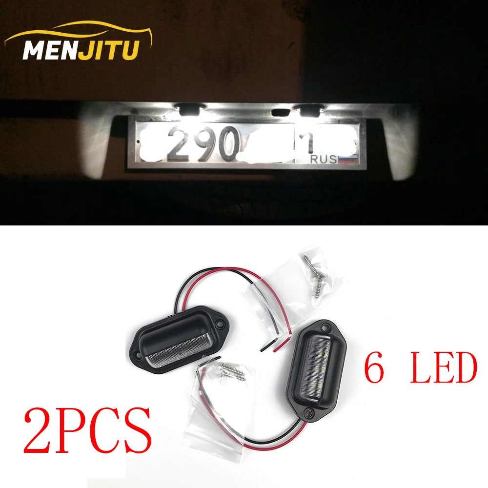 

2Pcs 12V LED Number License Plate Light for Car Boats Motorcycle Automotive Aircraft RV Truck Trailer Exterior Lamps