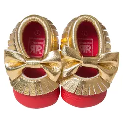 FBIL-детские мокасины мягкая подошва Бабочка-узел детская обувь Ленточки Детские Prewalkers обувь