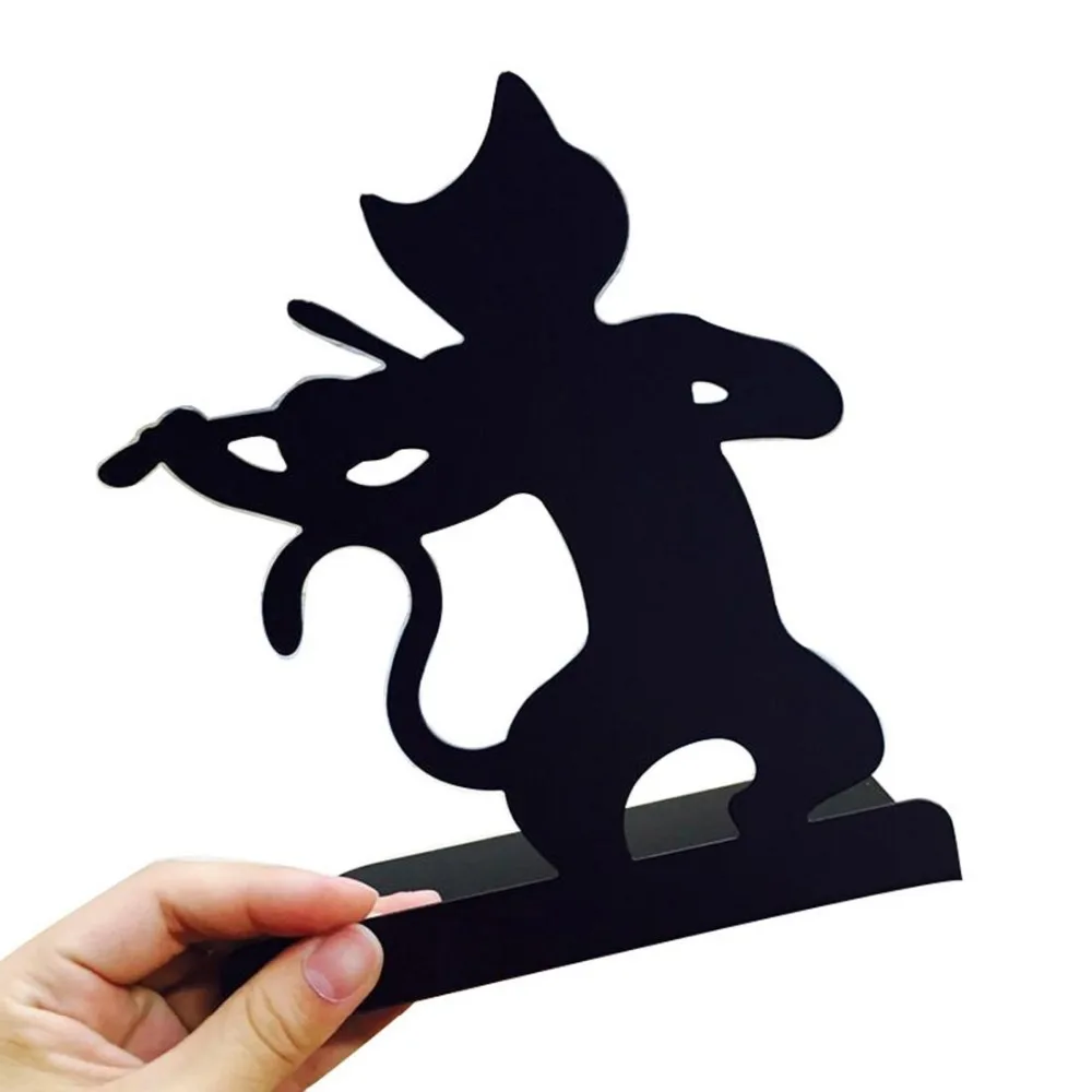 1 пара/лот милый забавный кот-Скрипка-образный Железный котенок Подставка для книг, SL00020
