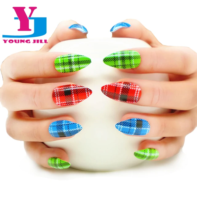 24 Pcs Set Stiletto Nail Art Tips Acrylic New Styles Pointed 24 Pcs Set Stiletto Nail Art Tips Acrylic New Styles Pointed Salon Fake French