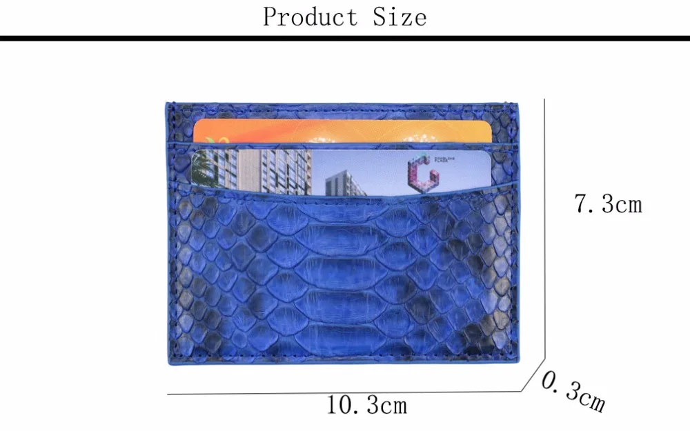 Тонкий мини-кошелек из натуральной кожи с держателем для карт для женщин и мужчин, держатель для кредитных карт из Натуральной Змеиной кожи, чехол из питона для карт i6 i7