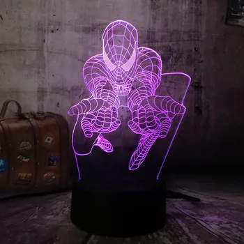 

Marvel Comics The Avengers Spiderman Multicolor 7 Color 3D RGB LED Night Light USB Desk Lamp Child Boy toys Christmas Home Decro