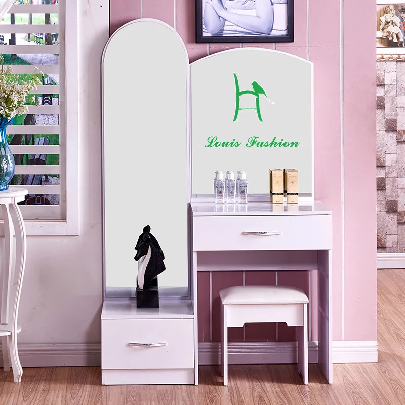 

Modern minimalist Princess bedroom dresser plate assembly of large-sized apartment white paint makeup table