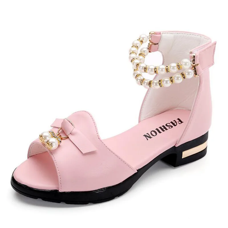 online 2018 Nova Cabeça de Peixe Sandalies Estudante Crianças Estilo Romano Sandálias de Praia Sapatos enfant Meninas Planas Sapatos Princesa Verão tamanho 27 37