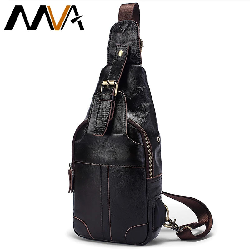

2019 Genuine Leather Male Shoulder Bags USB Chargeable CrossbodyBag Men Anti Theft Chest Bag School Travel Messenger Bag Male