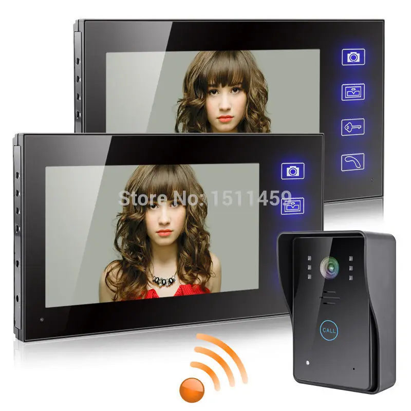 

EMS/DHL/FEDEX  shipping! Wireless 2.4G 7'' LCD Video Doorbell Intercom System Security Doorbell IR Camera