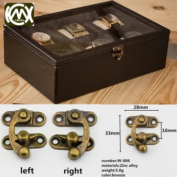 

10Pcs Antique Latches Catches Hasps Clasp Wooden Buckles Decorative Jewelry Wooden Box Latch Hook Screw furniture Decor 28x33mm