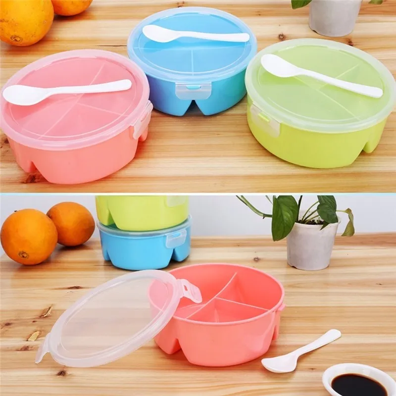 1pcs Plastic Bowl Children Lunch Box Pie Boxes Student Lunch Food Fruit Storage Container Box Microwave Reheatable Tableware Children Gift (5)