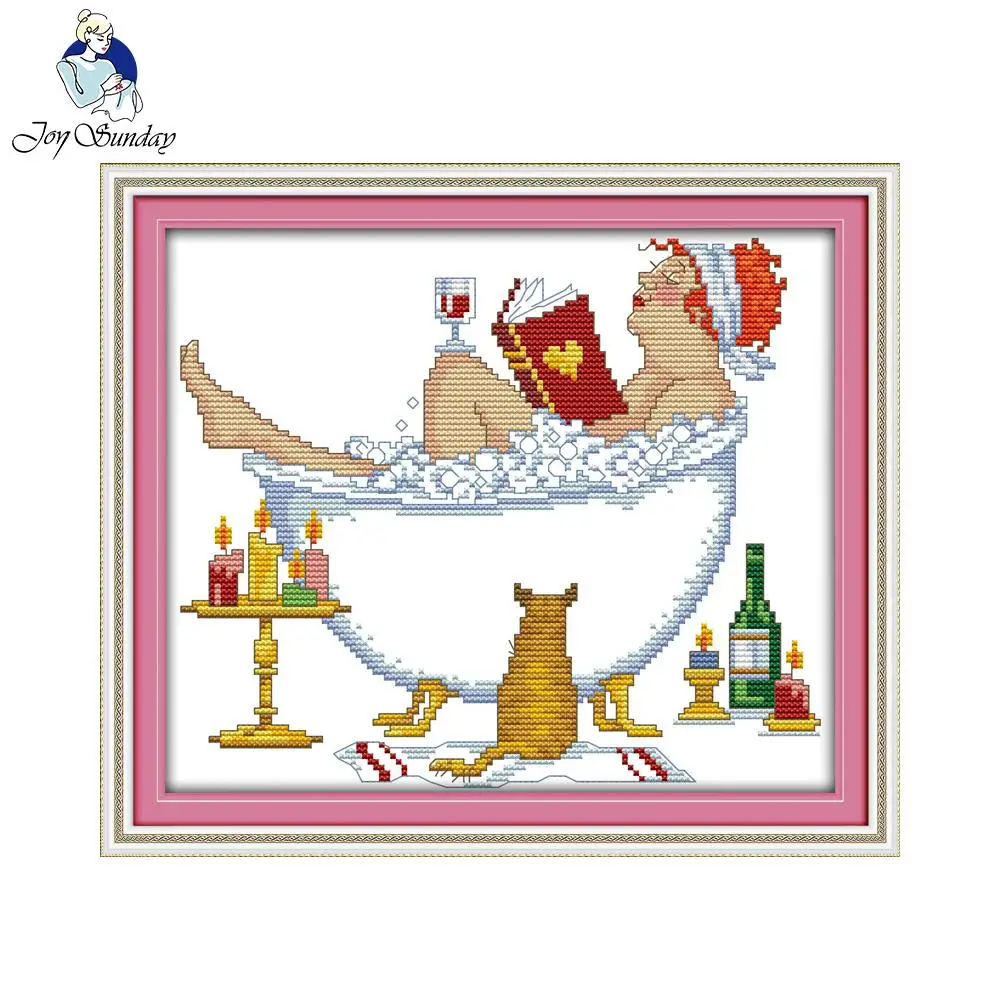

Joy Sunday Figure Style Bathing beauty Needlework DIY Cross Stitch Kits for Embroidery Stamped Counted Cross-Stitching Embroidy