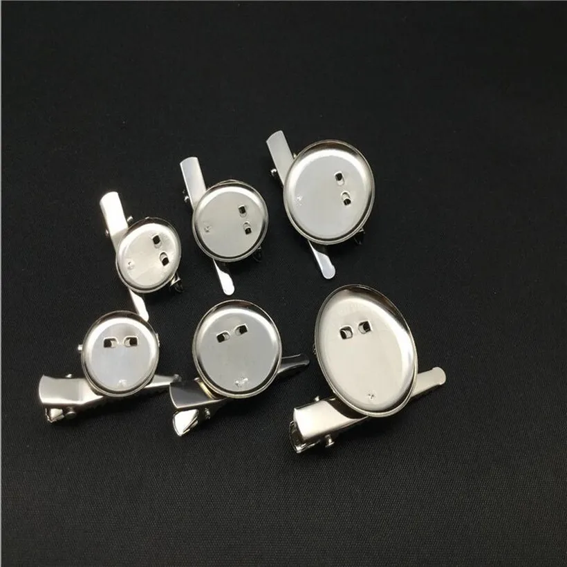 

30pcs 24/29/35mm Alligator Prong Clip Brooch Back Bar silver brooches base spacers DIY Jewelry Findings Parts Accessories Z150