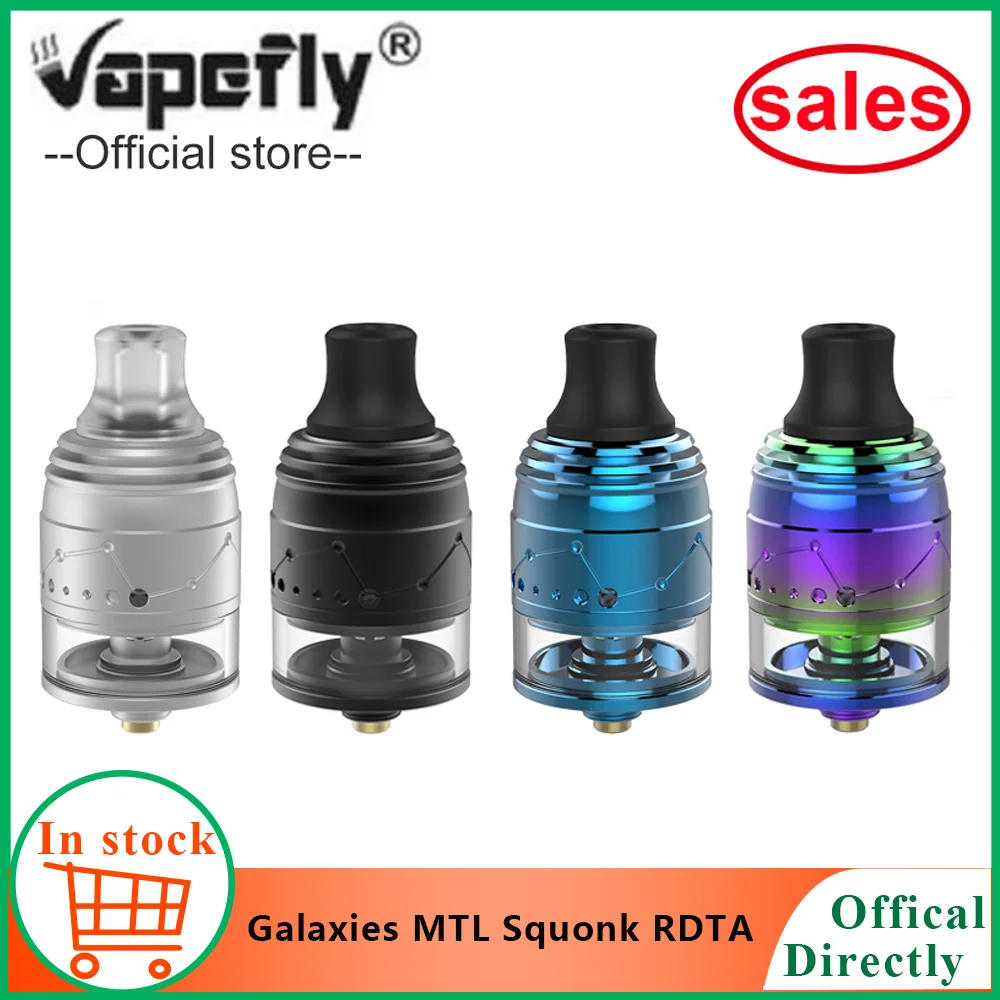 Newest Original vapefly Galaxies MTL Squonk RDTA Tank 2ml capacity Top-filling/Bottom feeding huge vapor MTL TANK