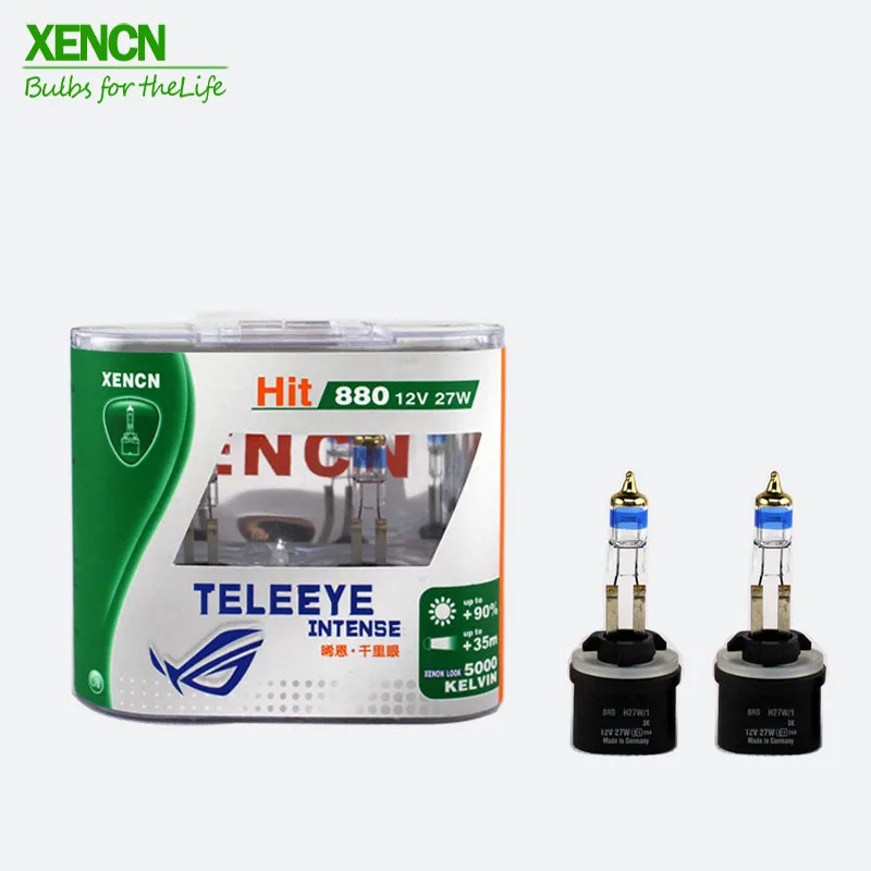 

XENCN 880 H27W 12V 27W Teleeye Intense Light Halogen Car Bulbs Replace Upgrade Fog Lamp Free Shipping 2pcs AAA Grade 75M Beam