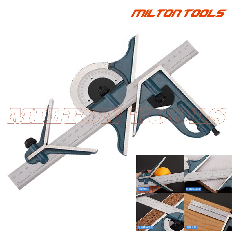 Stainless Steel Universal Bevel 180 Degree Angle Combination Square Protractor Ruler Set Universal Bevel Stainless Steel Universal Bevel 180 Degree Angle Combination Square Protractor Ruler Set Universal Bevel