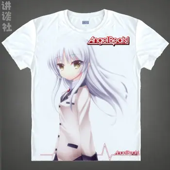 

Angel Beats T-Shirt Yuri Nakamura Shirt heat-transferred T-shirts anime Fan costume t-shirts for man men's Anime Cosplay Anime a