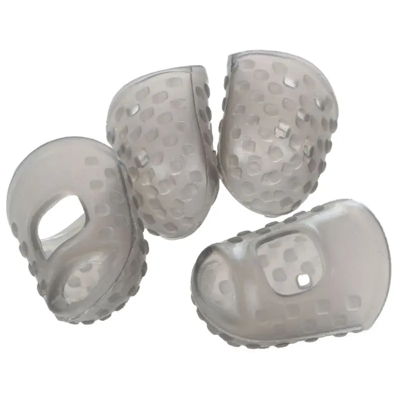 

4pcs New Soft Silicone Guitar Thumb Finger Picks Protector Fingertips (Gray L)
