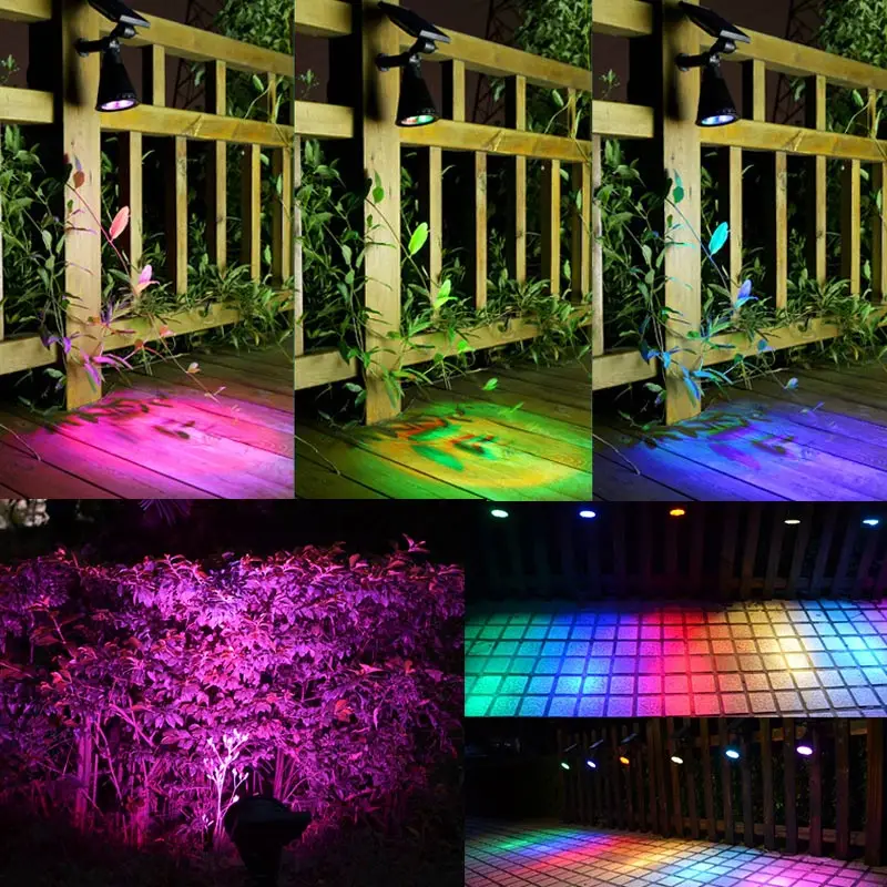 

2Pcs Solar Projectors Lights 7 Colors Change Outdoor Lights for Courtyard Patio Garden Lawn SDF-SHIP