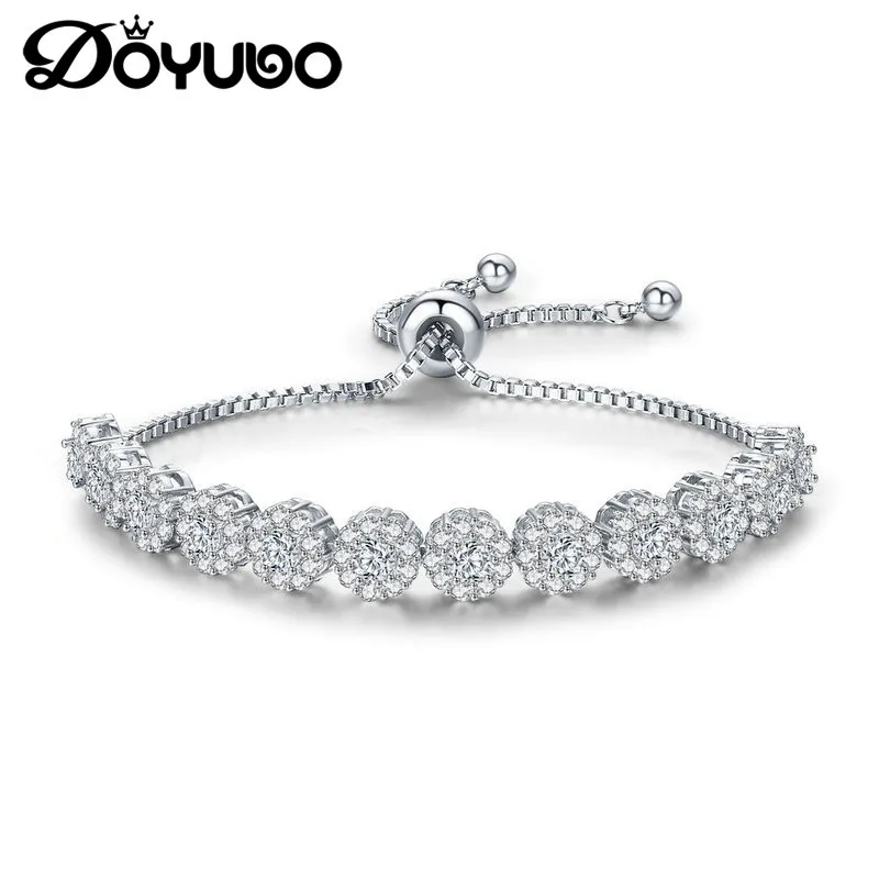 DOYUBO из фошани циркония с украшением в виде кристаллов круглый браслет подвесками