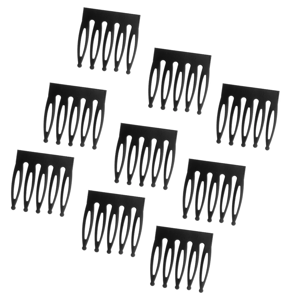 100pcs Fashion Girl Dolls 5 Teeth Hair Side Comb Clip Hairpins Dress Up Decoration - Black