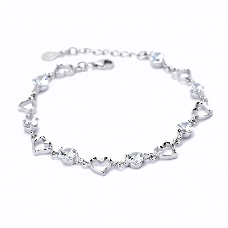 Fashion Design Eternal Love Bracelet 925 Sterling Silver Heart With Fashion Design Eternal Love Bracelet 925 Sterling Silver Heart With Swiss Cz Stone Beautiful Bracelets Jewelry For Women Yfnb003 In Chain Link