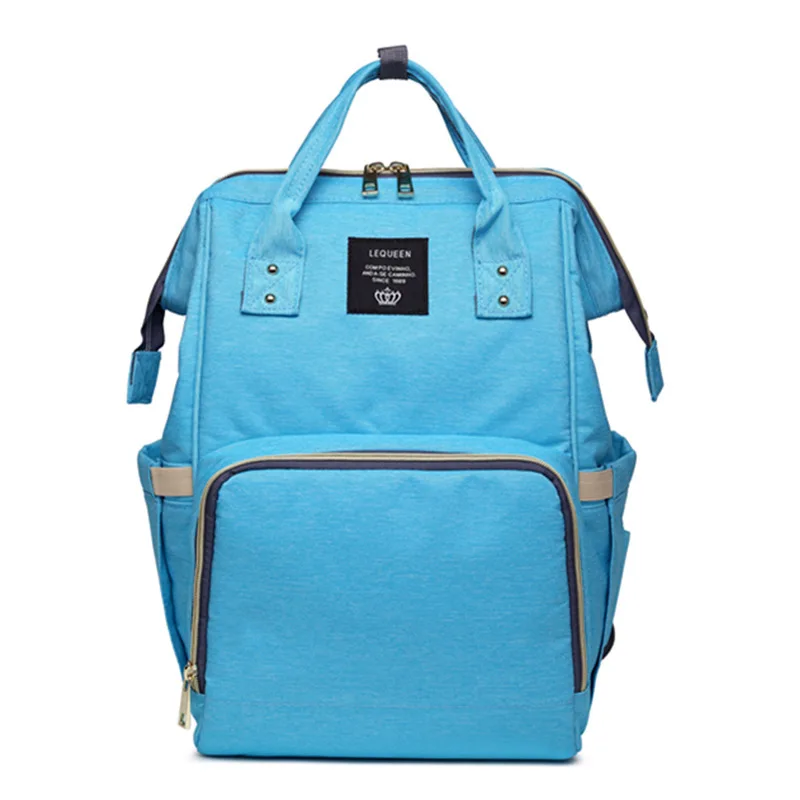 LEQUEEN сумки для подгузников рюкзак для подгузников сумки для мам большая мама детские многофункциональные водонепроницаемые уличные дорожные сумки для подгузников для ухода за ребенком - Цвет: Небесно-голубой