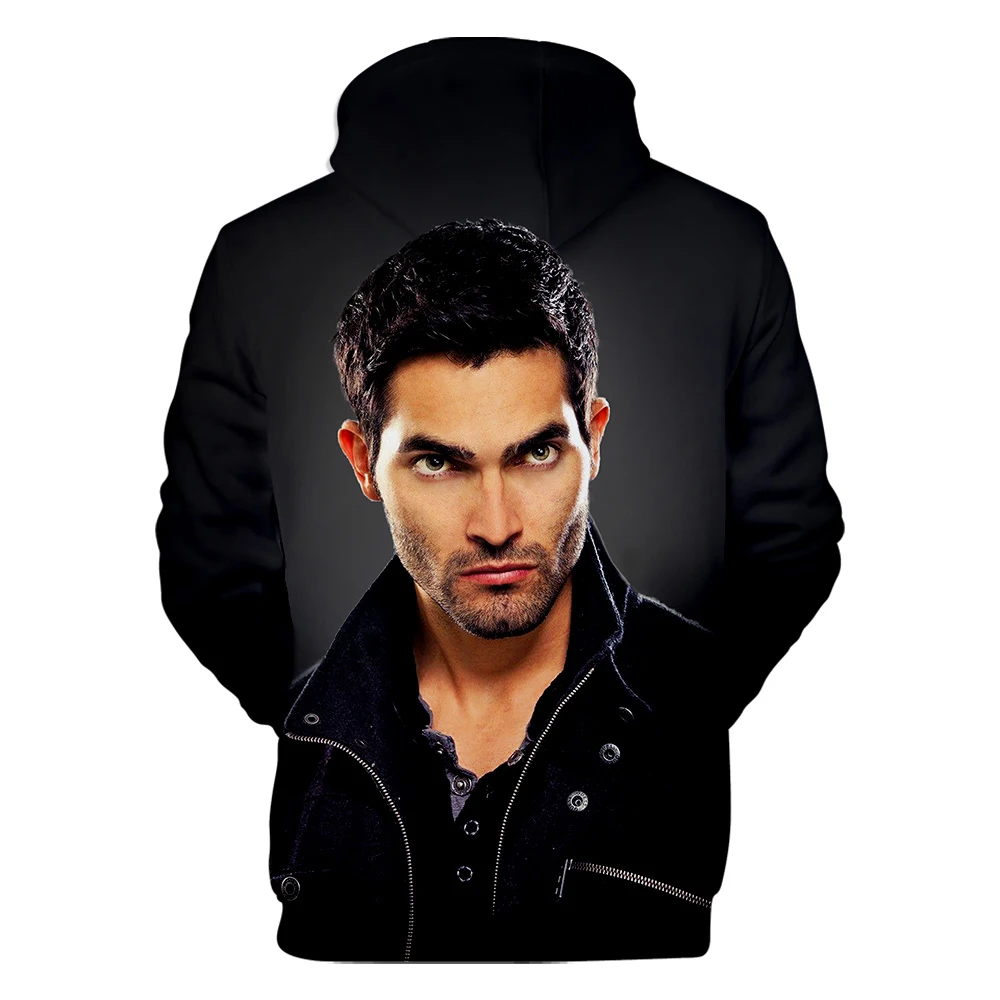 Fashion Teen Wolf Hoodies Derekhale 3D Print Sweatshirts Teen Wolf Men/Women Black Unisex Tops 4XL