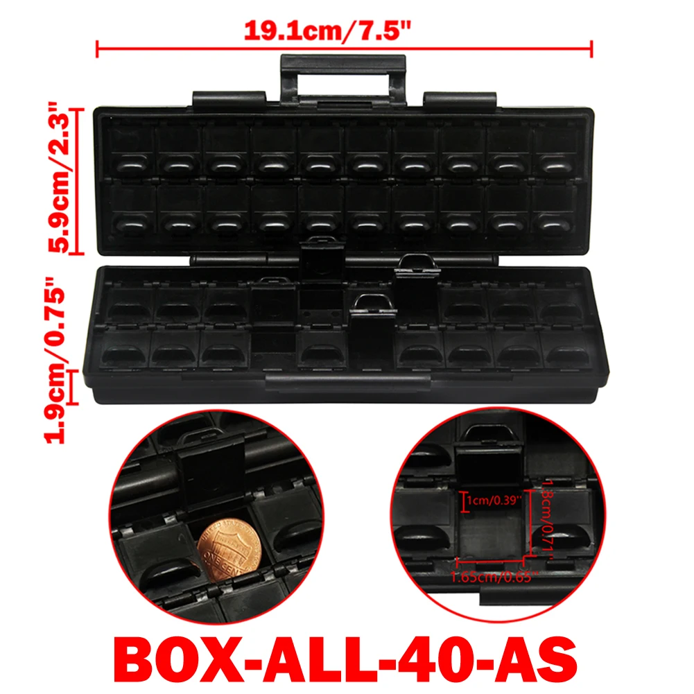 AideTek ESD Safe SMD хранилище ic Box W/144 бункеров анти-статики smt-коробка Организатор транзистор диод пластик toolbox Малый 2 BOXALLAS