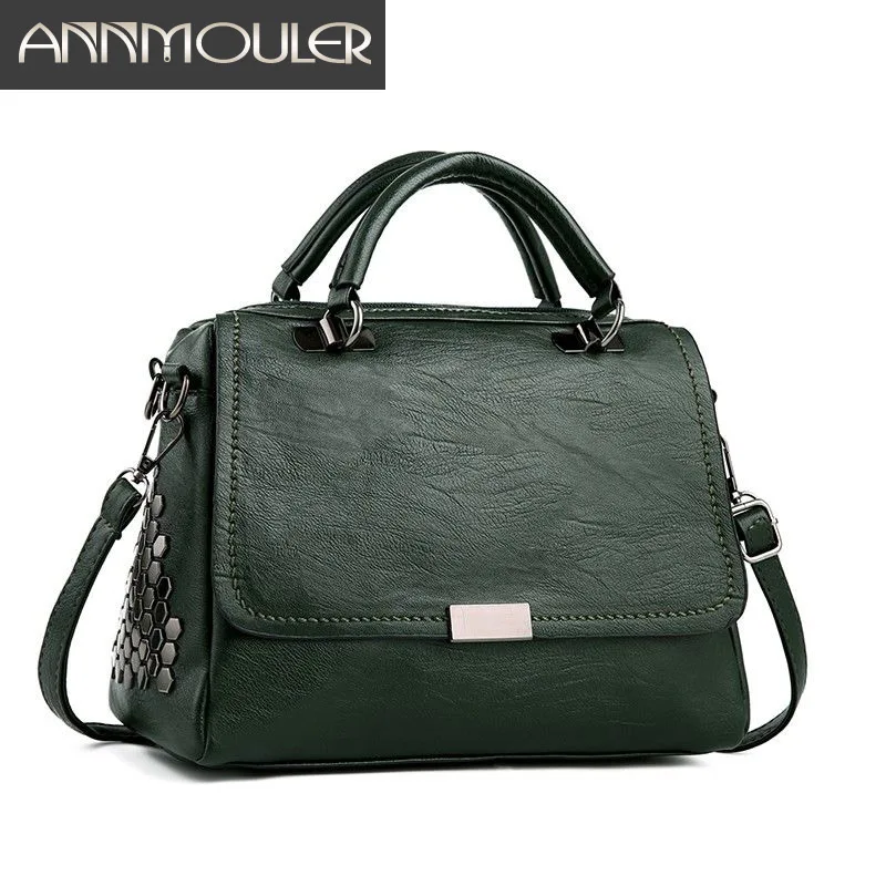 

Annmouler New Designer Women Handbags Pu Leather Purse Small Ladies Shoulder Bag Candy Color Crossbody Messenger Rivet Bags