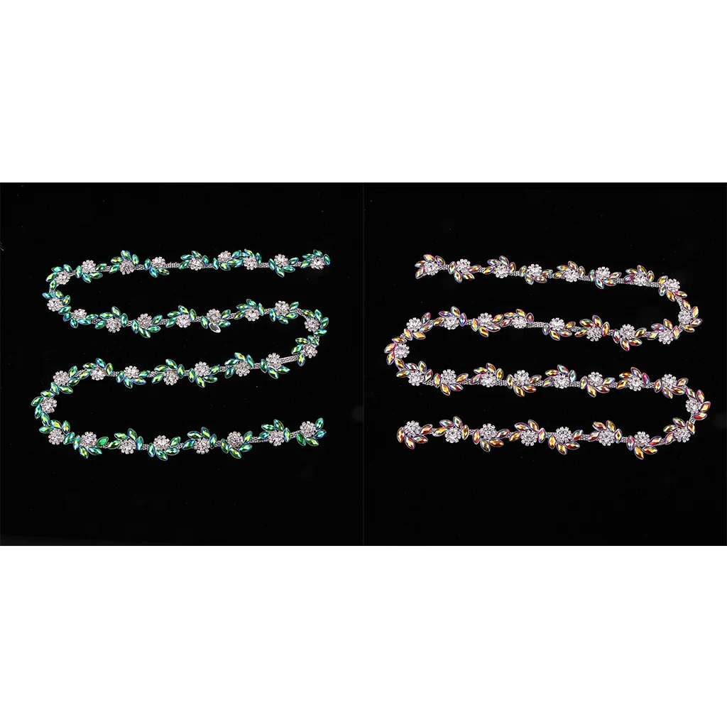 1 Yard Glass Rhinestone Chain Beaded Sew on Applique Trim DIY Sewing Crafts