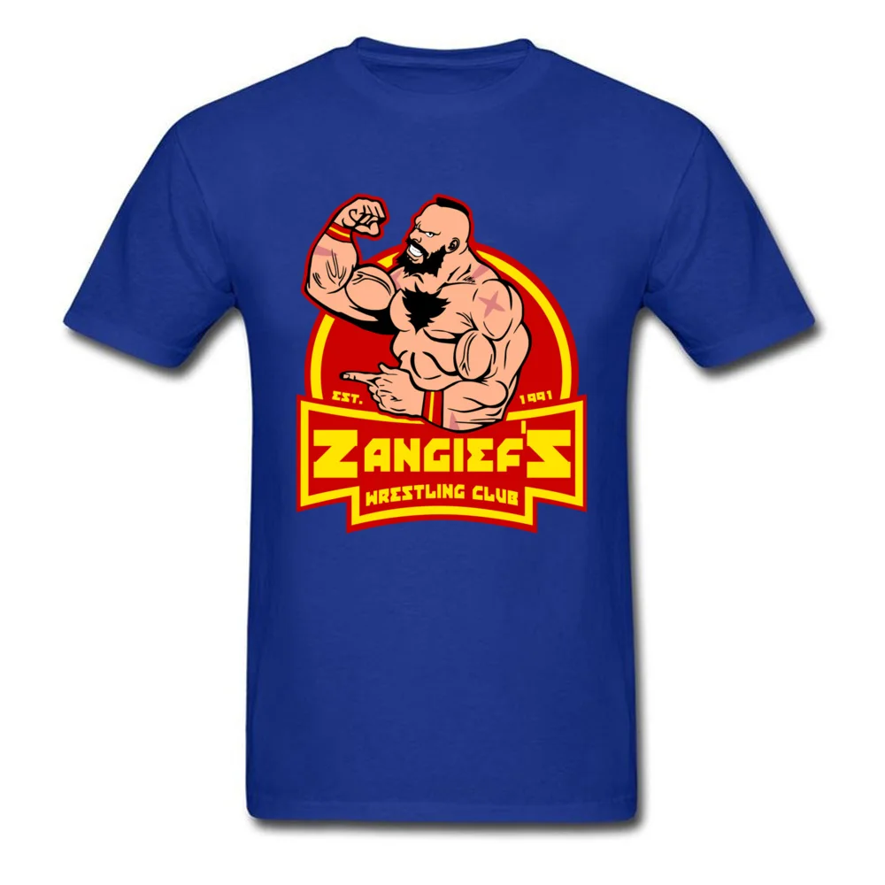 Zangiefs wrestling club Summer Pure Cotton Crew Neck Tees Short Sleeve Summer Tee Shirts Fashion Casual Tshirt Zangiefs wrestling club blue