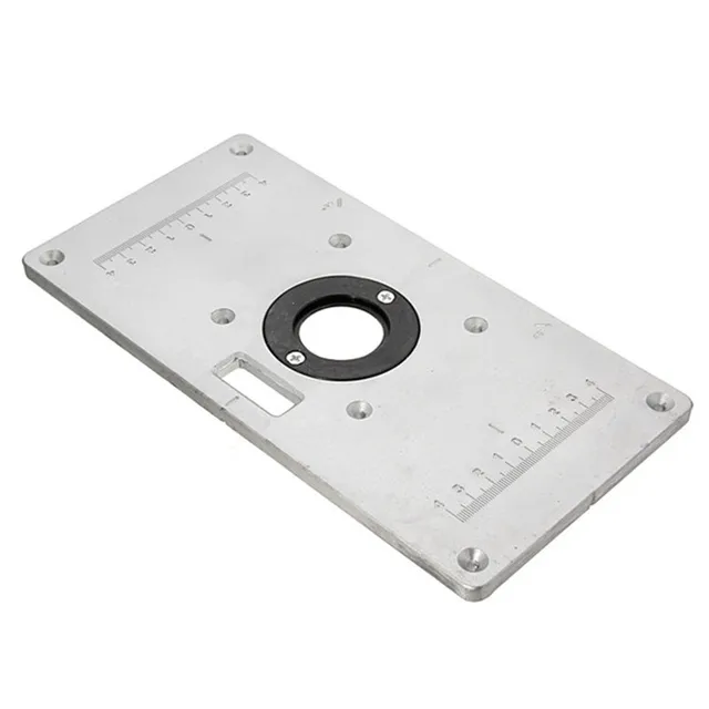 ALLSOME Router Table Insert Plate Woodworking Benches Aluminium Wood Router Trimmer Models Engraving Machine with 4 Rings Tools