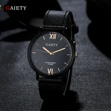 Gaiety 2017 Fashion Men Watches Top Brand Luxury Casual Leather Sport Watch Wo,em Business Simple Black Dail Quartz Wrist Watch