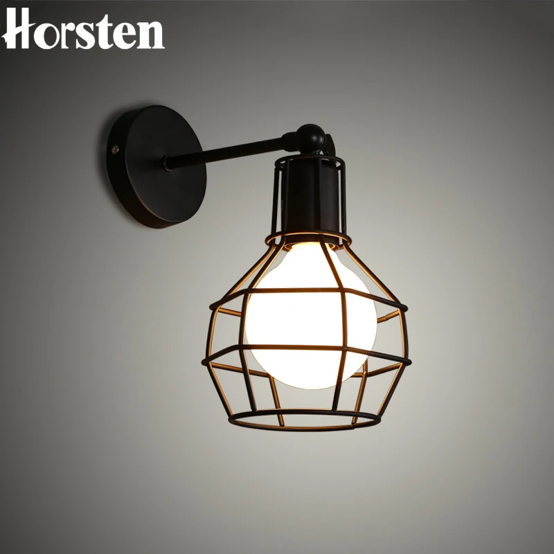 Horsten Vintage Iron American Wall Lamp Modern Black Wall Lights For Bedroom Hallway Wall Sconce