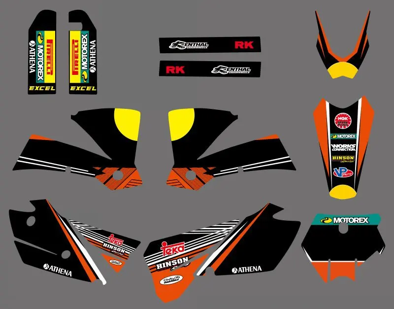 

0610 Bull NEW TEAM GRAPHICS WITH MATCHING BACKGROUNDS For KTM SX 125 200 250 300 450 525 2003 2004