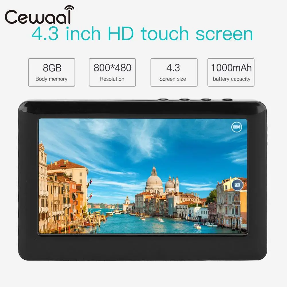 

8GB 4.3 inch Touch MP3 MP5 Player Video Media FM Radio E-Book Support TF Card.